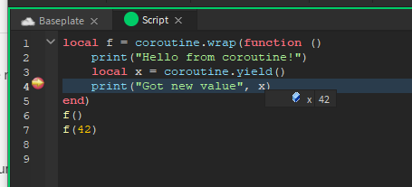 Debugging a coroutine